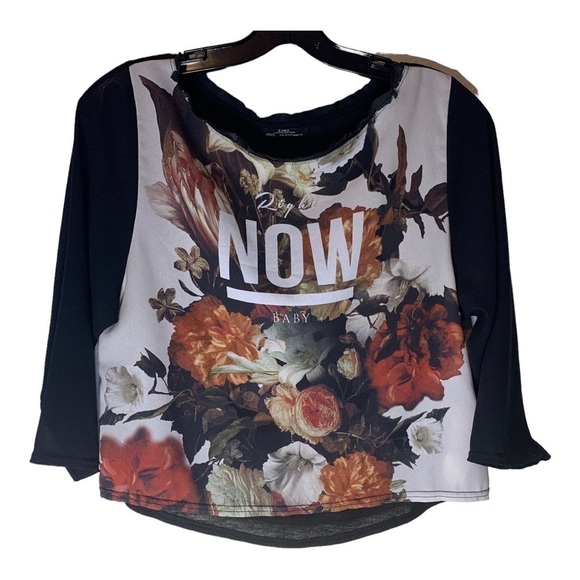 ZARA Top ‘Right Now Baby’ Size M - Picture 1 of 7